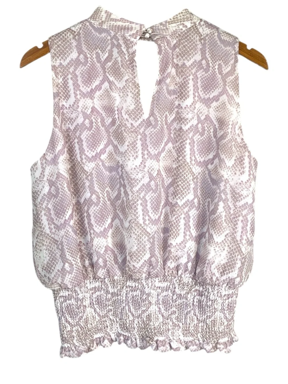 White House Black Market Python Choker Sleeveless Top in lilac Size 10 - Picture 6 of 7